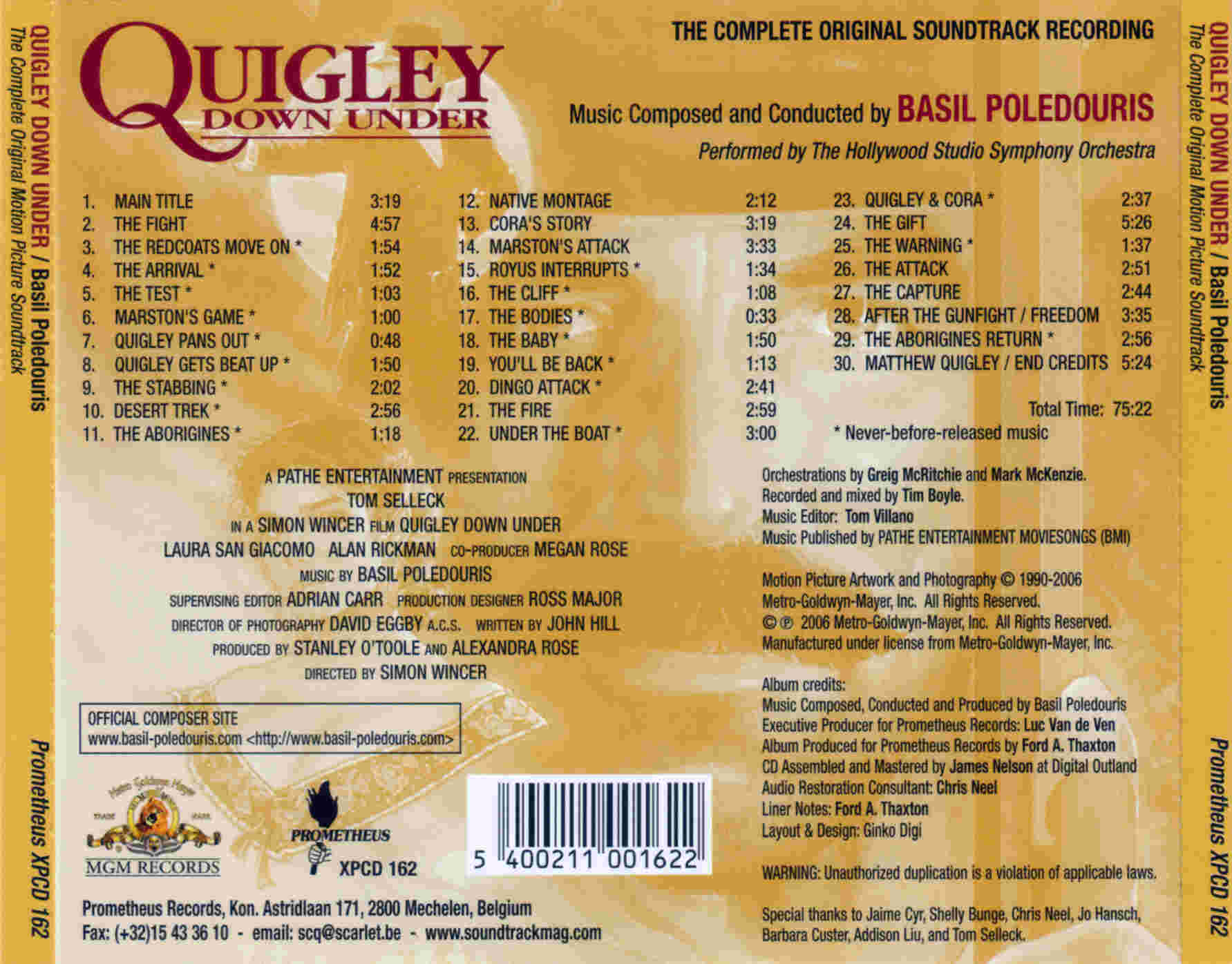 Quigley Down Under : Back